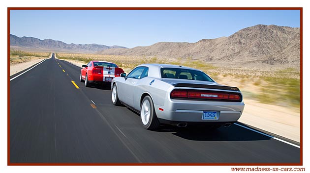 Dodge Challenger SRT-8 et Shelby GT500