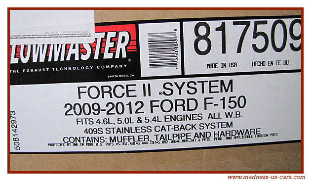 Echappement Flowmaster Ford F150